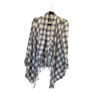 Billabong Plaid Fringe Waterfall Open Front Flannel Cardigan